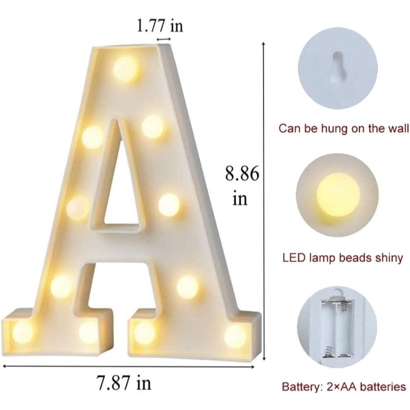 Light Up Letters | Large Light Up Numbers | Battery Powered And Bright With Every Letter Of The Alphabet | For Wedding, Birthday, Party, Celebration, Christmas Or Home Decoration