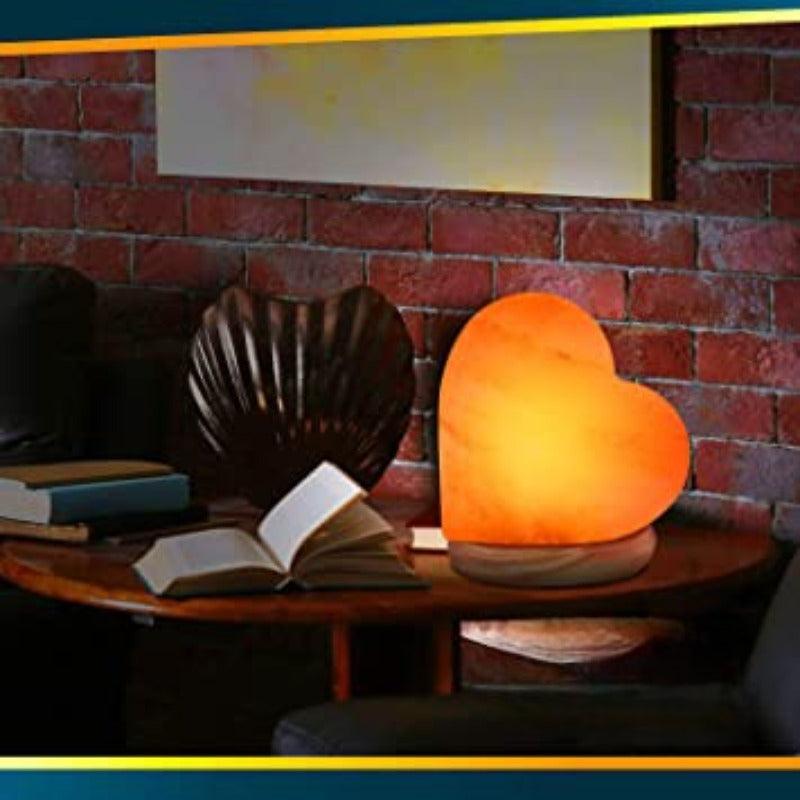 Himalayan Salt Night Light Heart Shaped Wall Plug in Lamp