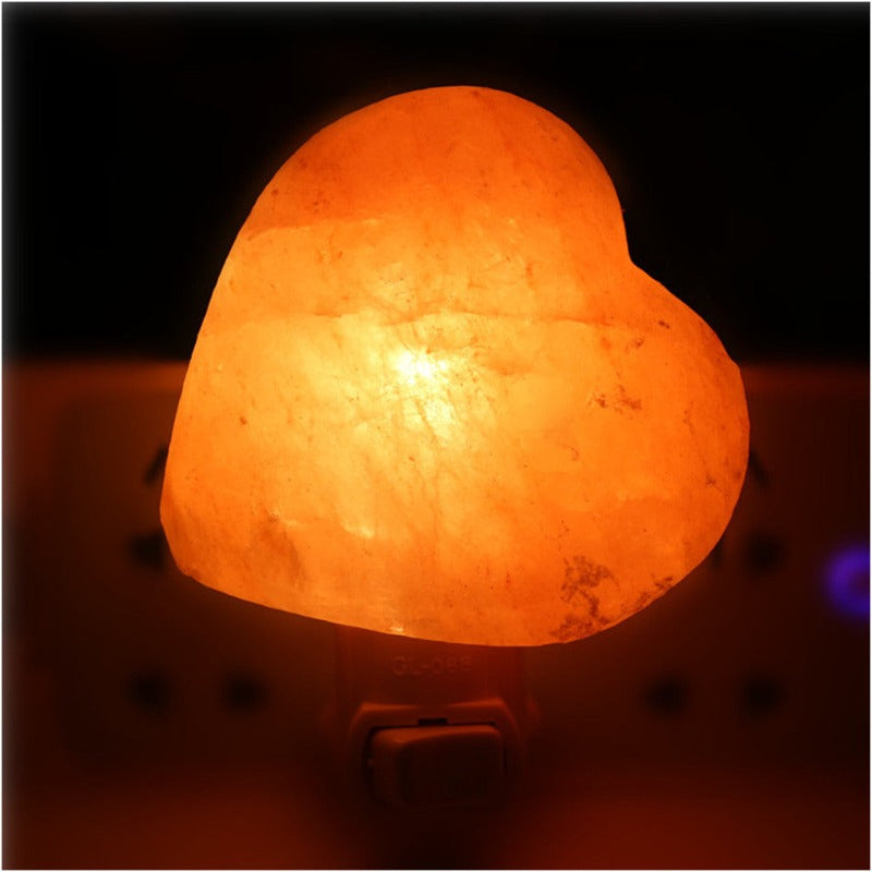 Himalayan Salt Night Light Heart Shaped Wall Plug in Lamp