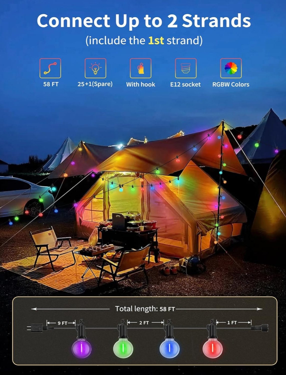 LED Outdoor String Waterproof Patio Lighting