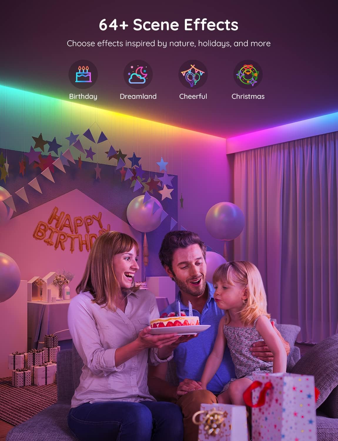 Smart LED Strip Lights With Bluetooth App Control And Music Sync