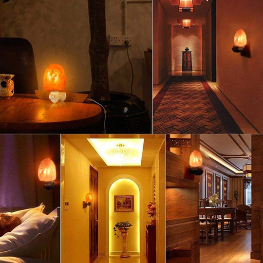 Himalayan Salt Night Light Lamp | Bedroom Night Light Plug in Wall Light Bulb