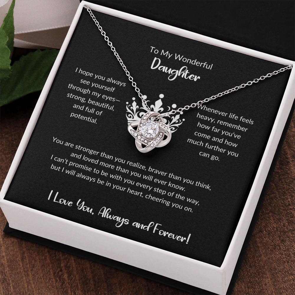 To My Daughter β Love Knot Necklace π