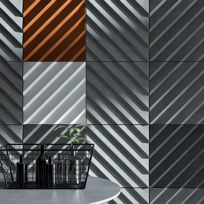 Oblique Lines 3D Concrete Wall Panel