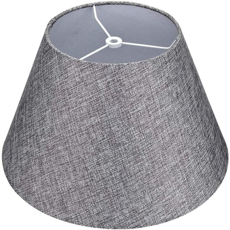 Medium Lamp Shade, Barrel Fabric Lampshade for Table Lamp and Floor Light, 7x13x7.8 inch, Natural Linen Hand Crafted, Spider (White)