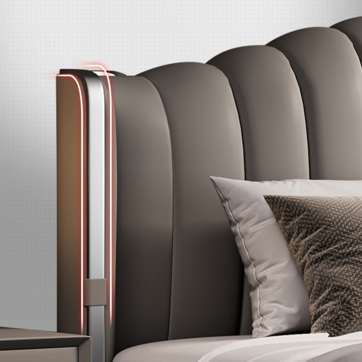 Royal Industrial Upholstered Bed Frame