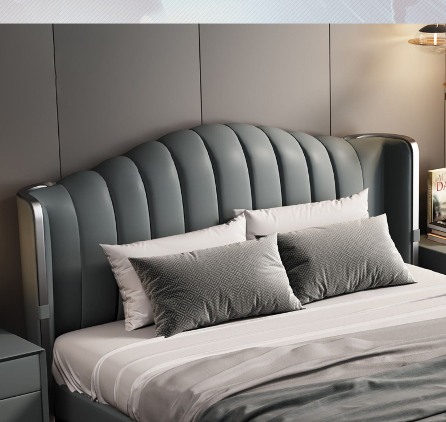 Royal Industrial Upholstered Bed Frame
