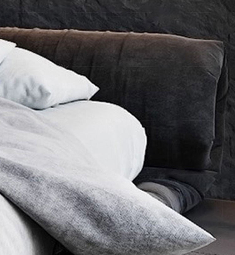Rolled Fabric Upholstered Bed Frame
