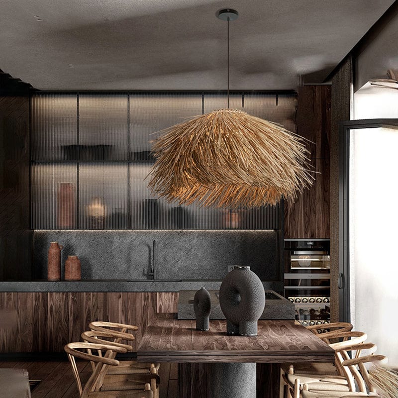 Japanese Woven Straw Pendant