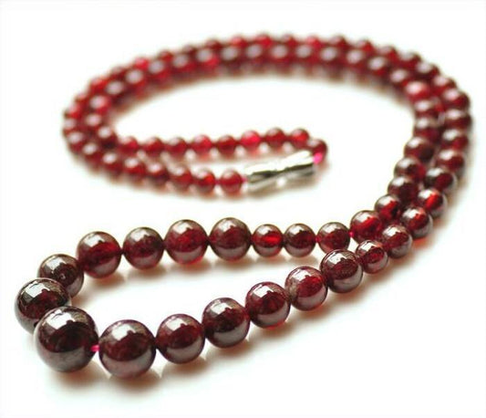 NATURAL RED GARNET BEADS NECKLACE 20"