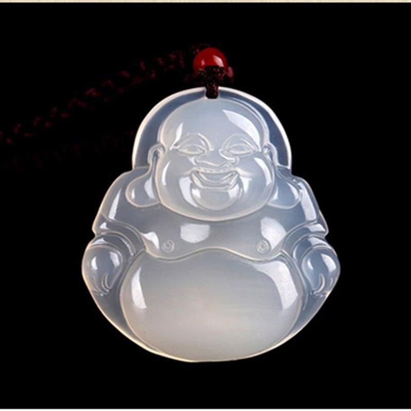 WHITE JADE BUDDHA PENDANT NECKLACE