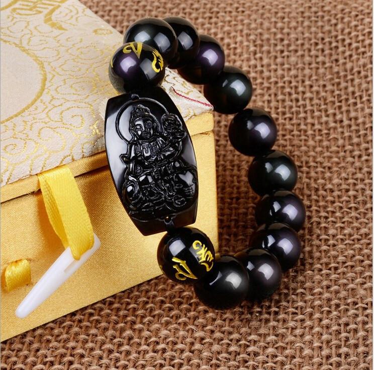 BLACK OBSIDIAN LUCKY BUDDHA BRACELET
