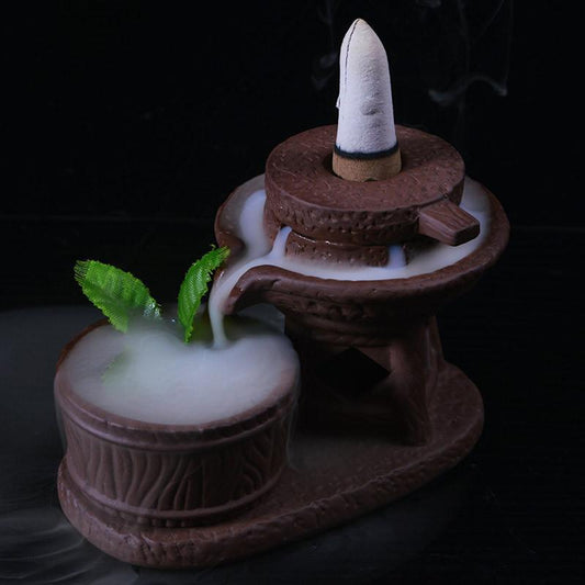 COARSE POTTERY BACKFLOW INCENSE BURNER