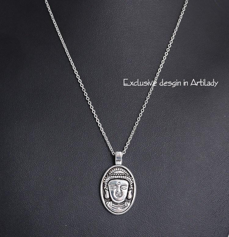 SILVER PLATED BUDDHA NECKLACE