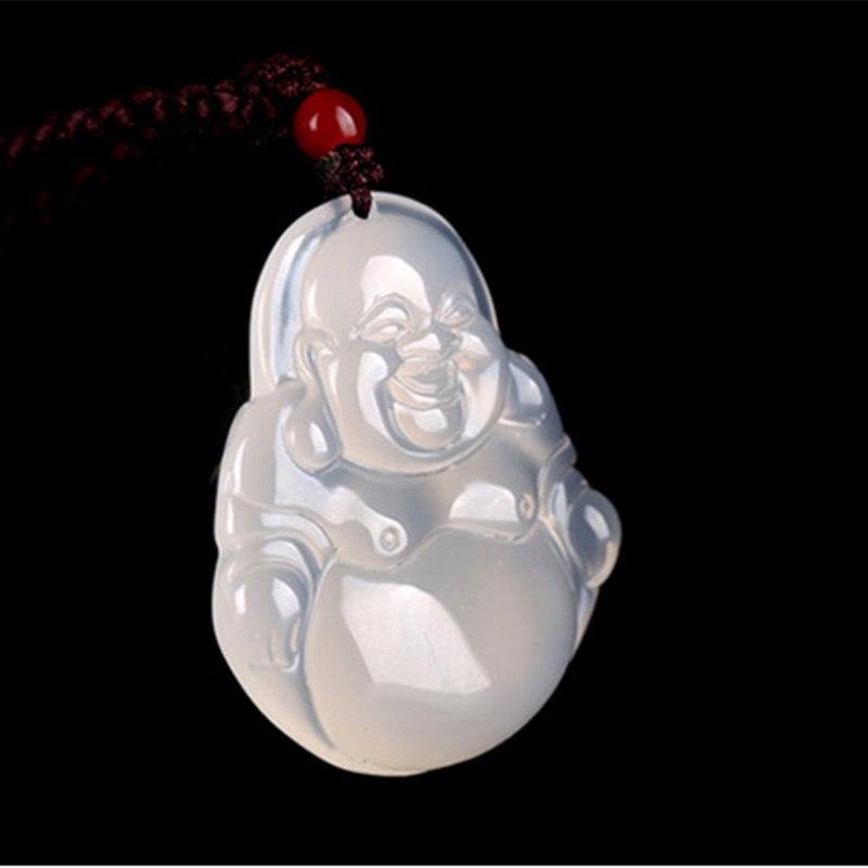 WHITE JADE BUDDHA PENDANT NECKLACE