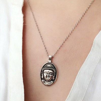 SILVER PLATED BUDDHA NECKLACE