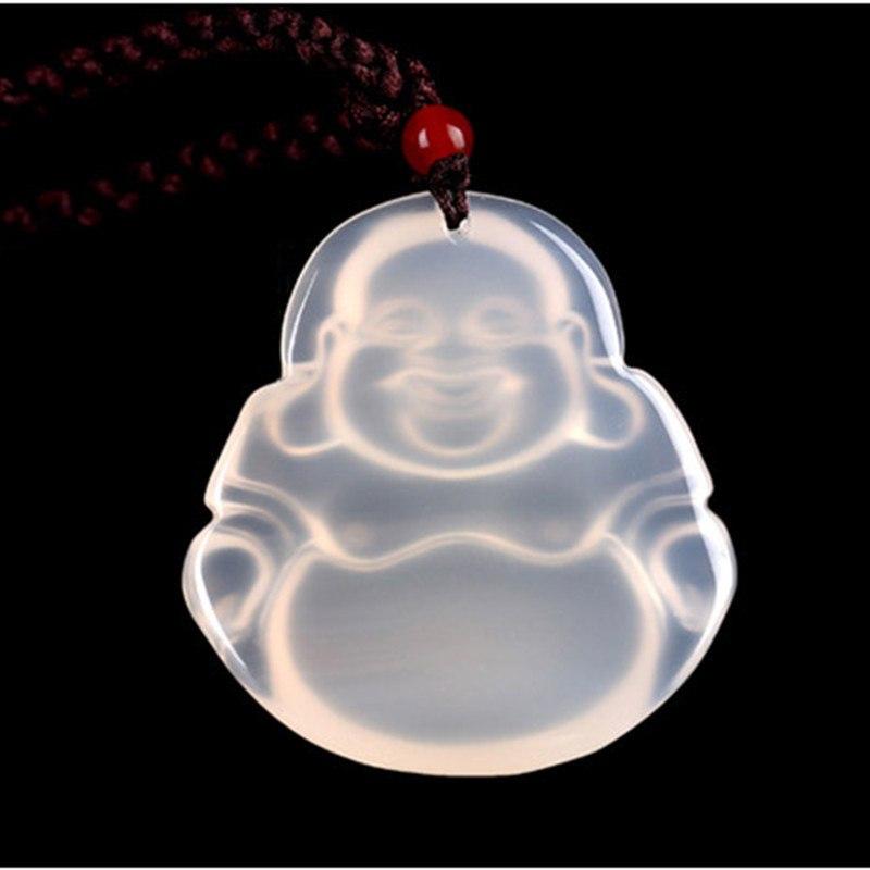 WHITE JADE BUDDHA PENDANT NECKLACE