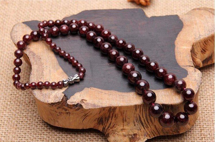 NATURAL RED GARNET BEADS NECKLACE 20"