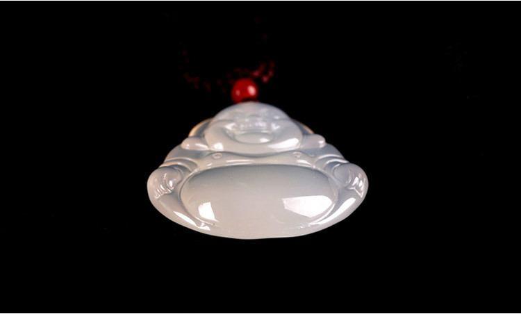 WHITE JADE BUDDHA PENDANT NECKLACE