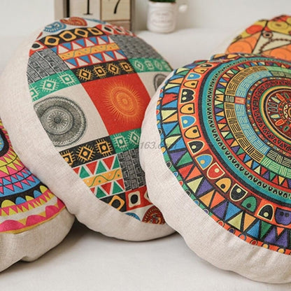 Round florel print yoga meditation cushion