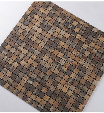 Wooden Finish Mosaic Tile Decal (Set of 22)