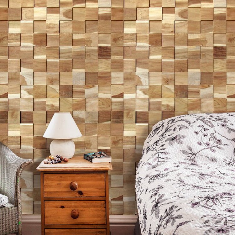 Cubix Rue Wood Mosaic Wall Panel