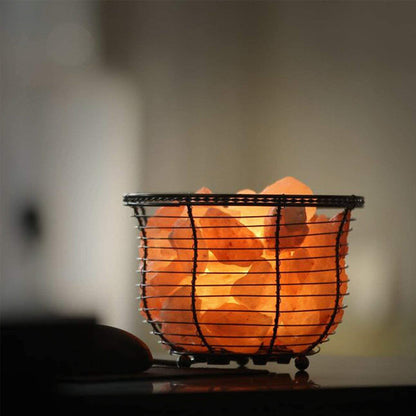 Tall Round Metal Basket Lamp