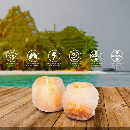 Himalayan Salt Rock Tea Light Candles Holders