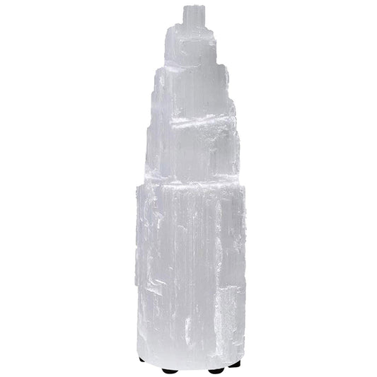 Himalayan Glow Natural Selenite Skyscraper Lamp