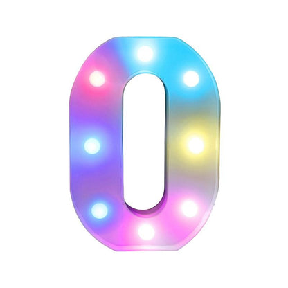 RGB Decorative LED Light Up Number Letters, White Plastic Marquee Number Lights Sign Party Wedding Decor Battery Operated