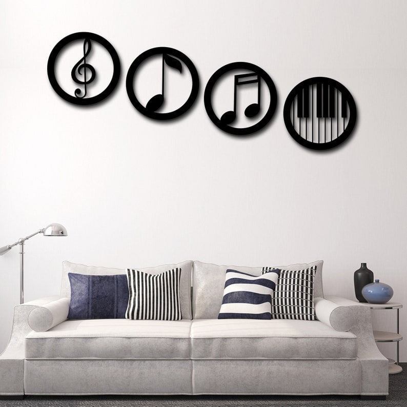 Music Orchestra Metal Wall Art (4 Pieces)