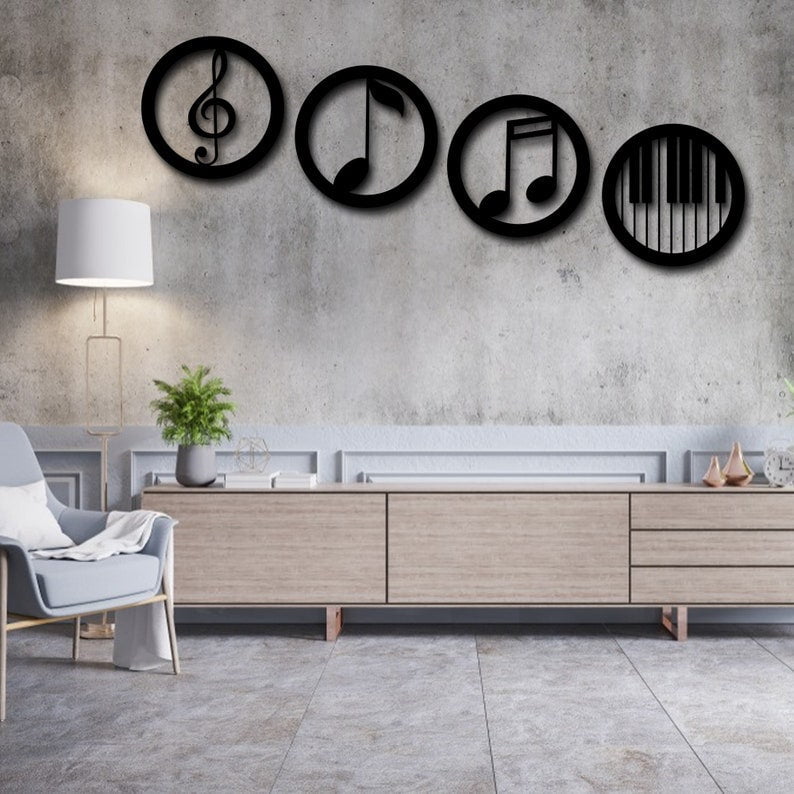 Music Orchestra Metal Wall Art (4 Pieces)