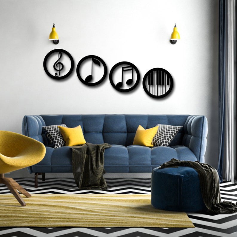 Music Orchestra Metal Wall Art (4 Pieces)