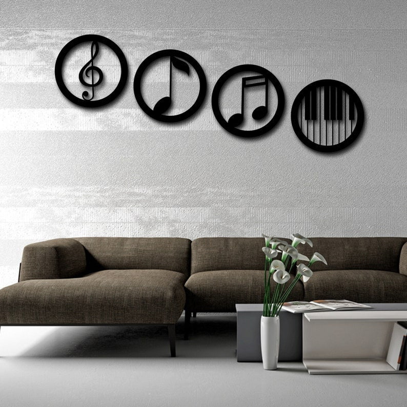 Music Orchestra Metal Wall Art (4 Pieces)