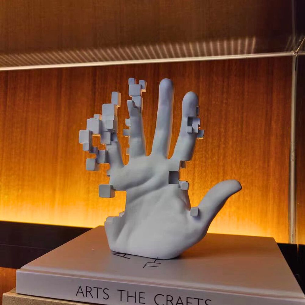 Pixel Hand Sculpture