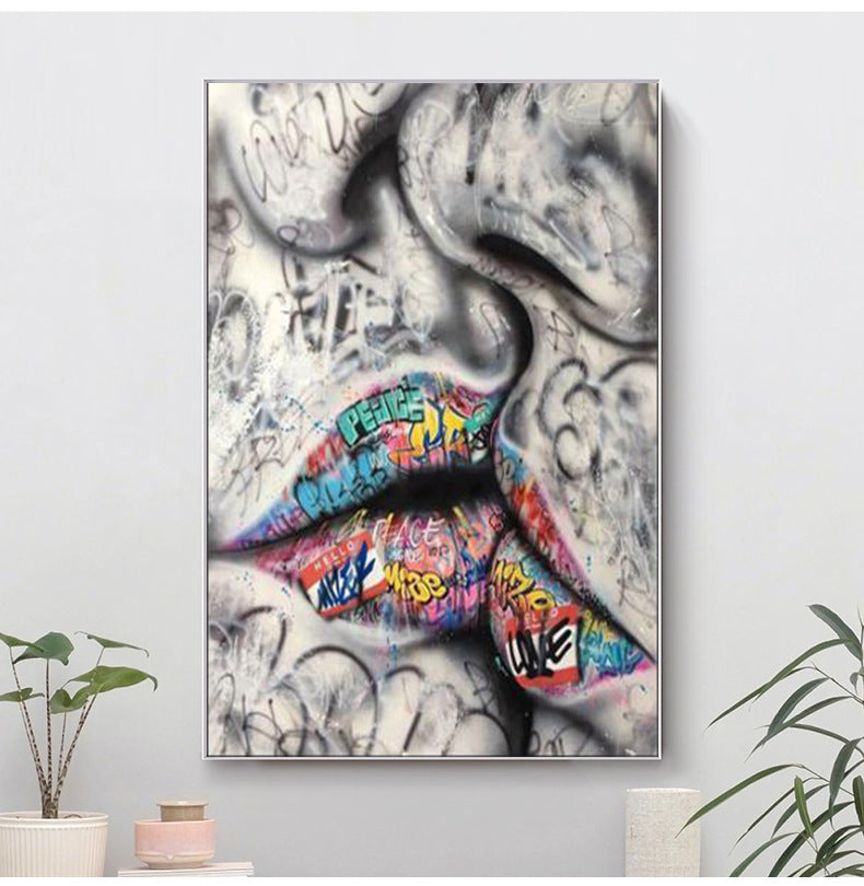 Mouth Decoration Painting Living Room Bedroom Murals HD Canvas Painting Core