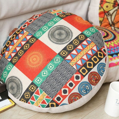 Round florel print yoga meditation cushion