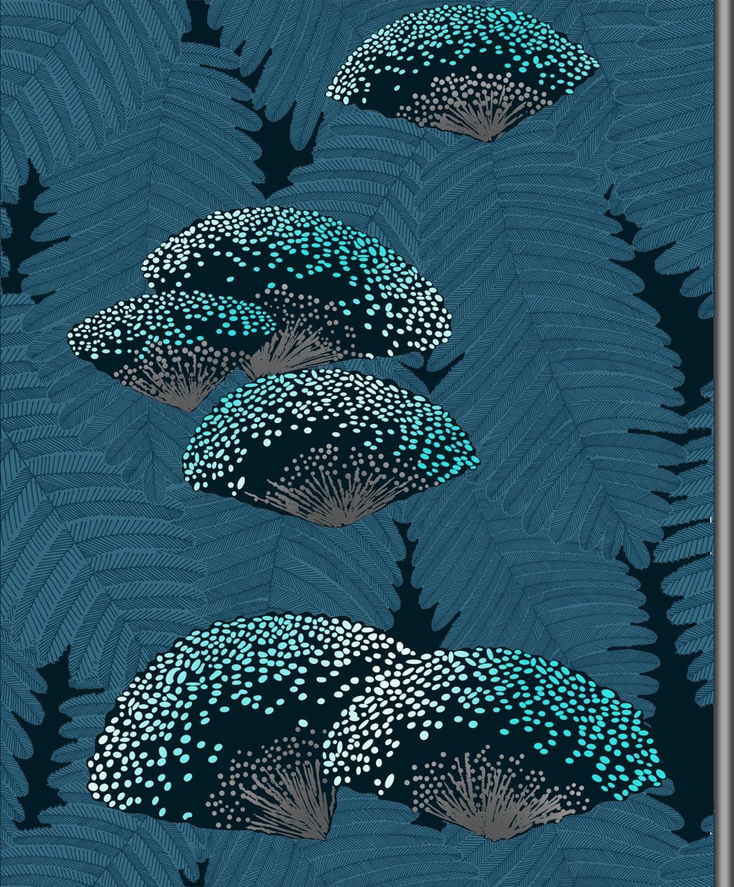 Leaf & Bush Styled Suede Wallpaper