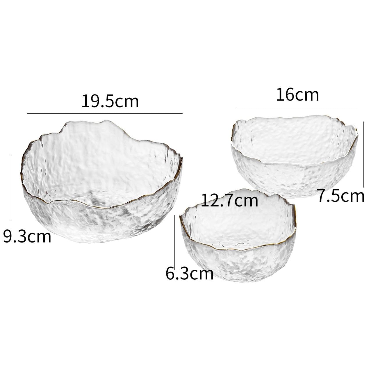 Class Glass Bowl (Set Of 3)