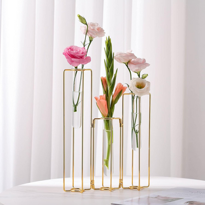 Metal Tube Flower Vase