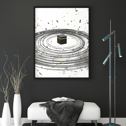 Abstract Kaaba Islamic Stretched Canvas