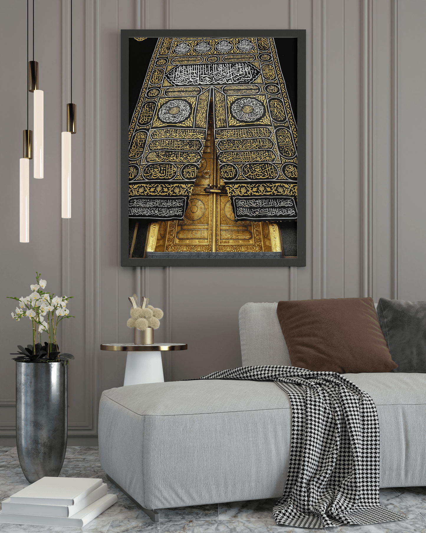 Kaaba & Kiswah Islamic Stretched Canvas