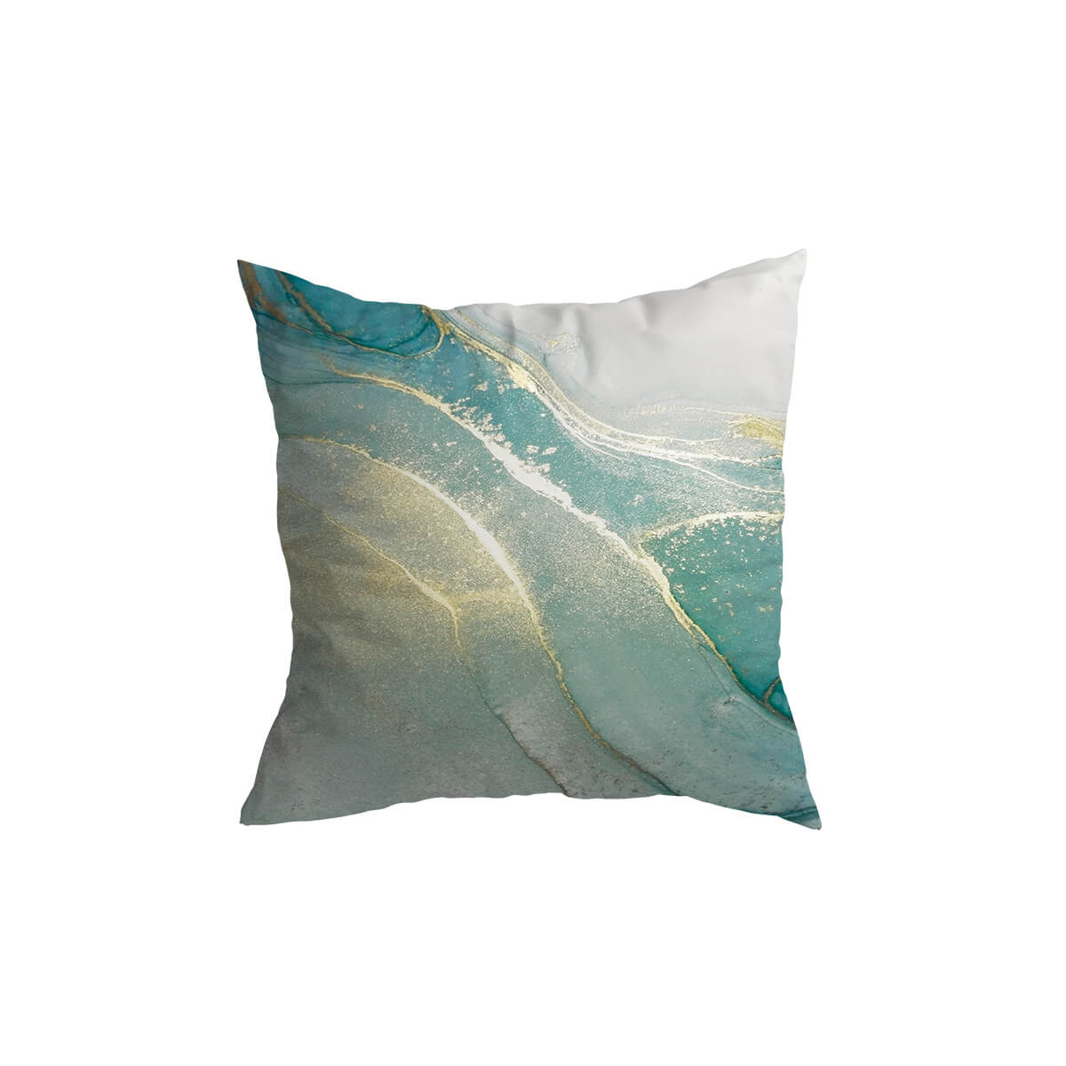 Turquoise Gold Marble Pattern Cushion Covers