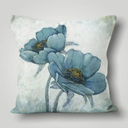 Grey Flower Cushion Cover