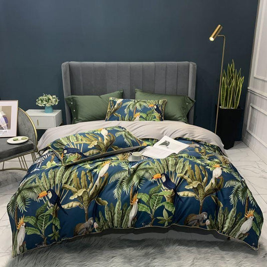 Safari Blue and Green Duvet Cover Set (Egyptian Cotton)