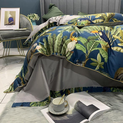 Safari Blue and Green Duvet Cover Set (Egyptian Cotton)