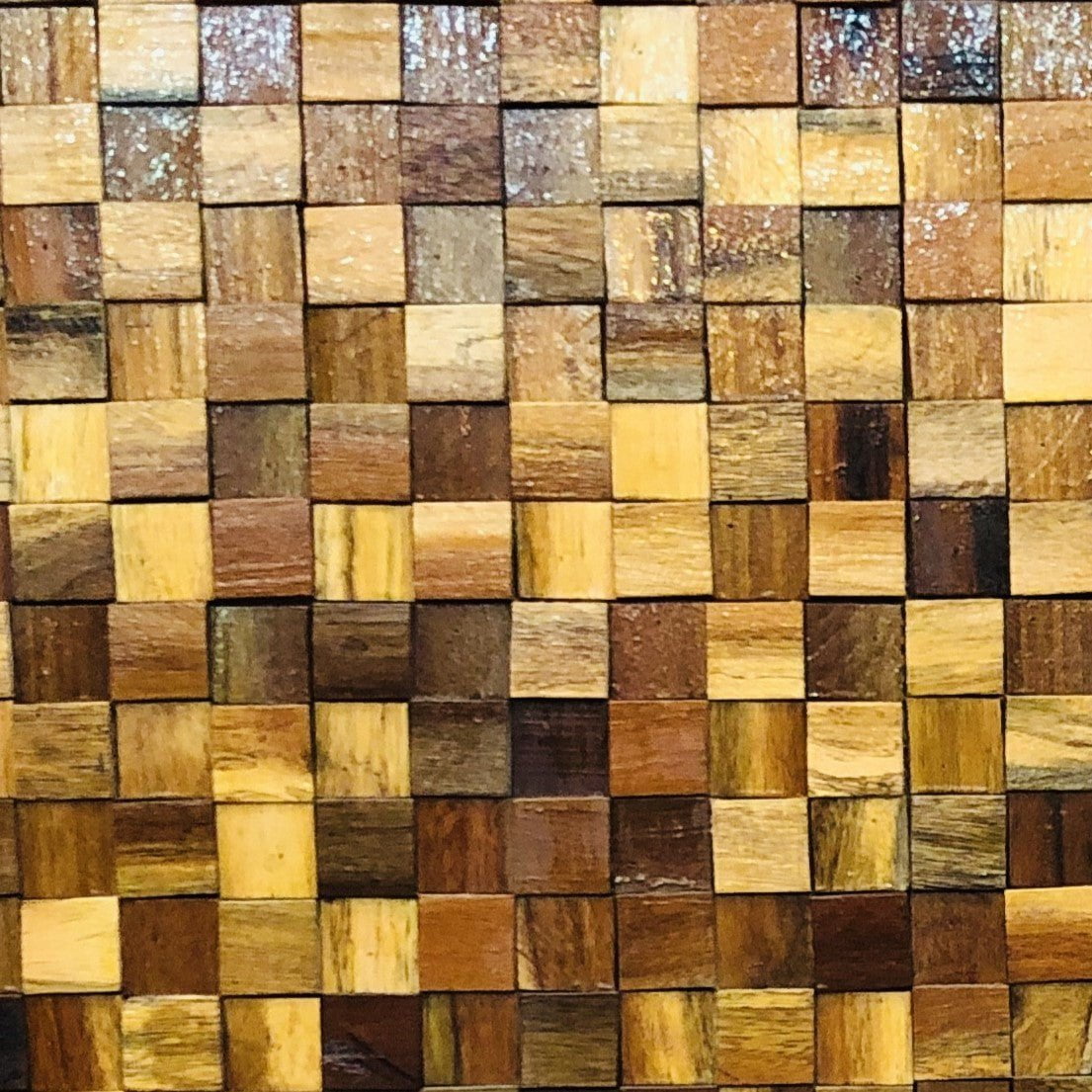 Rubiks Wood Mosaic Wall Panel