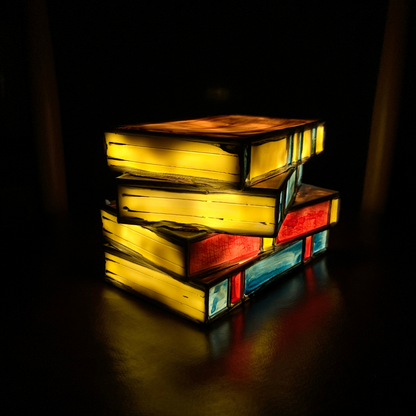 Stained Glass Books Lamp