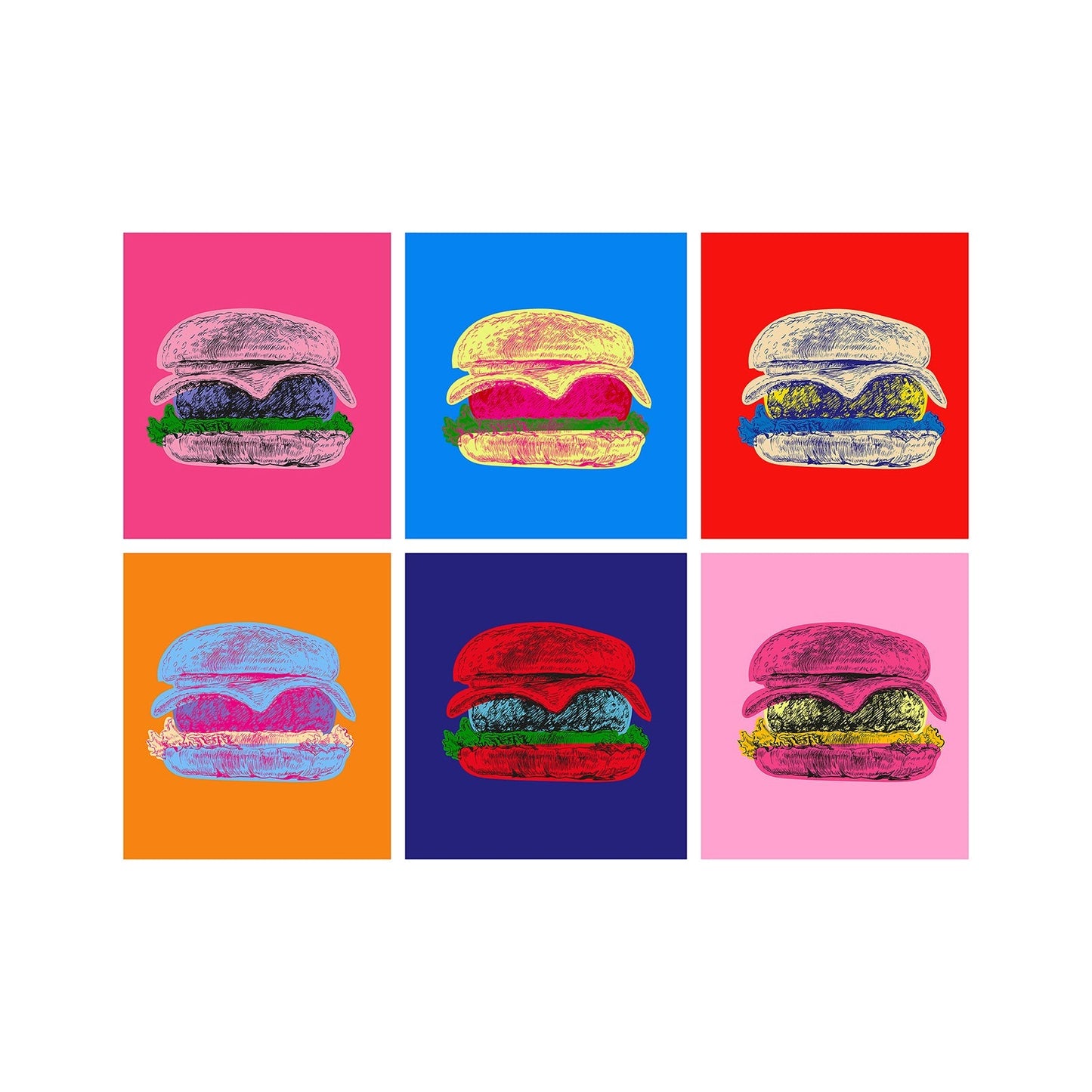 Hamburger Pop Art Illustration