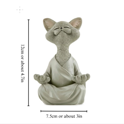 Meditating Cat Figurine